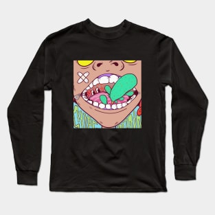 Super dope mouthful of dreamland cartoon illustration Long Sleeve T-Shirt